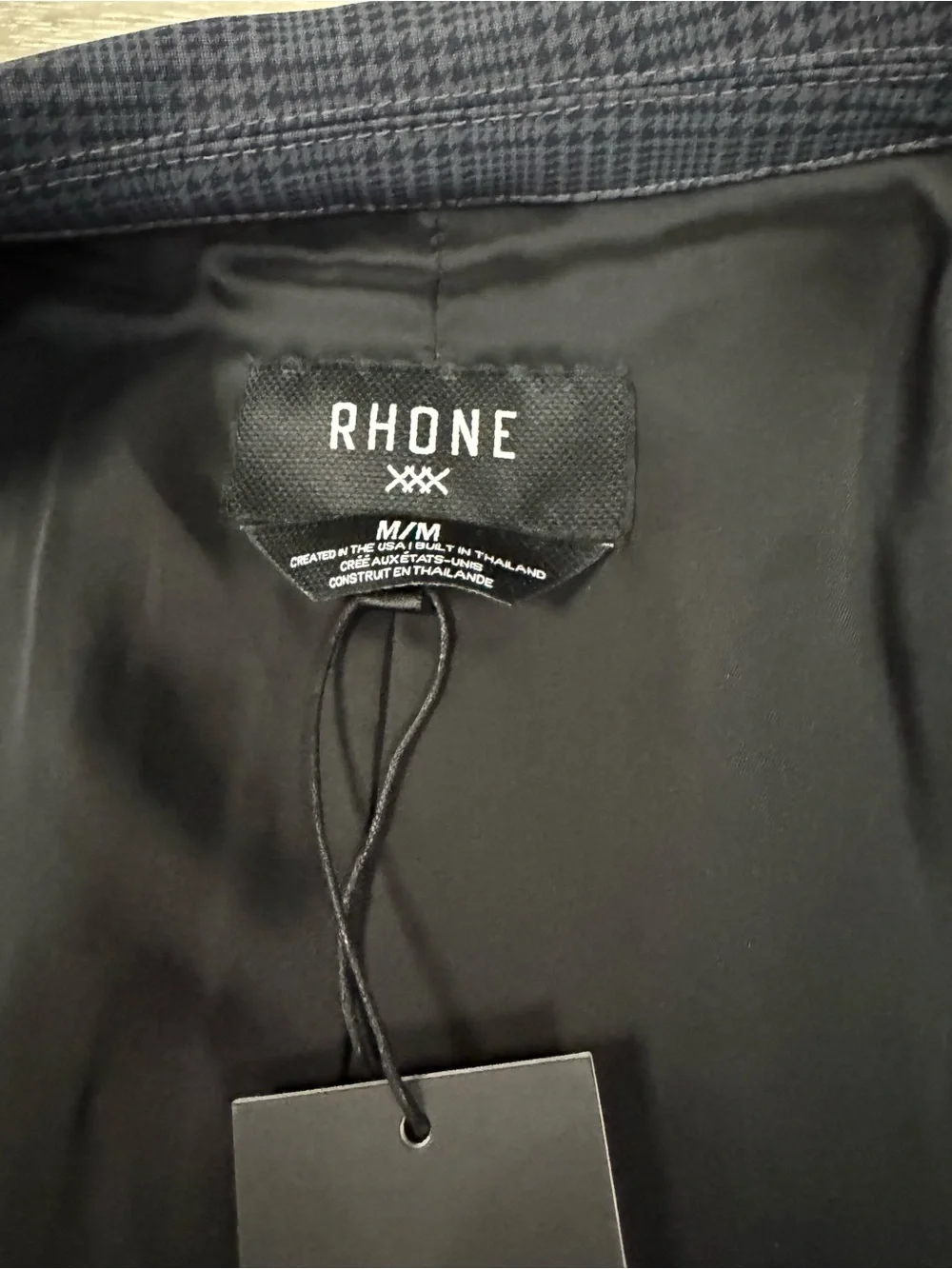 NWT Rhone Men's Commuter Pro Sport Coat in Iron Glen Plaid Size Medium